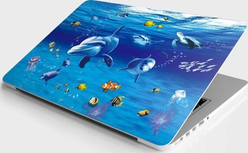Laptop Sticker Bilgisayar Notebook Pc Kaplama Etiketi Sualtı Dünyası Yunus