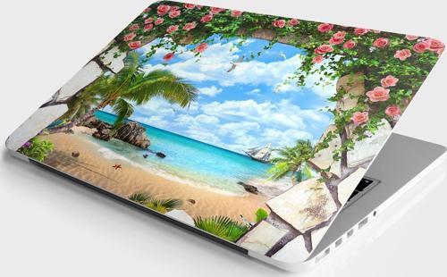 Laptop Sticker Bilgisayar Notebook Pc Kaplama Etiketi Taş Desen Gemi Deniz