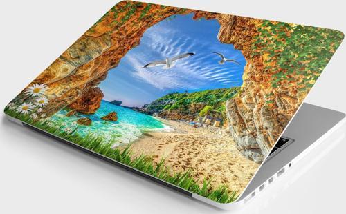 Laptop Sticker Bilgisayar Notebook Pc Kaplama Etiketi Taş Kemer Deniz
