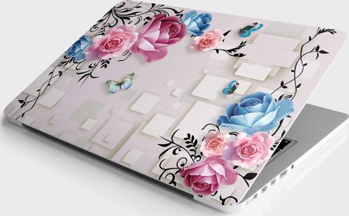 Laptop Sticker Bilgisayar Notebook Pc Kaplama Etiketi Çiçekler Kare Doku