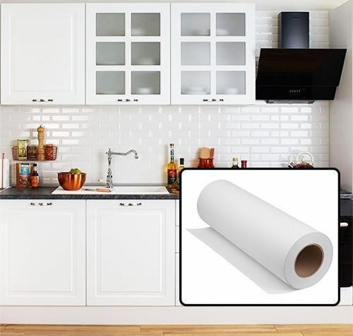 Mat Beyaz Mobilya ve Dolap Kaplama Folyosu 76 CM 76 Cm x 4 Metre