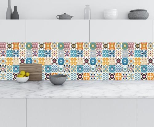 Mutfak Tezgah Arası Folyo Fayans Kaplama Folyosu Fayans Deseni 60x200 CM