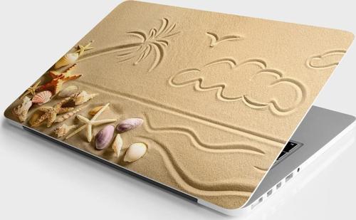 Laptop Sticker Bilgisayar Notebook Pc Kaplama Etiketi Deniz Kabukları Kum