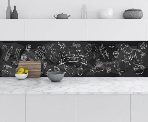 Mutfak Tezgah Arası Folyo Fayans Kaplama Folyosu Cooking Time 60x200 CM
