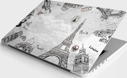 Laptop Sticker Bilgisayar Notebook Pc Kaplama Etiketi Dünyanın Simge Yerleri