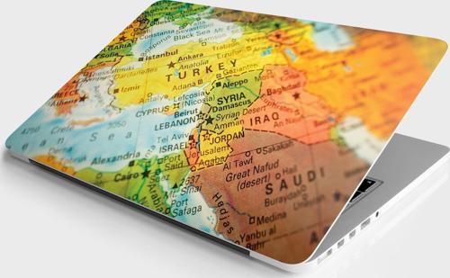 Laptop Sticker Bilgisayar Notebook Pc Kaplama Etiketi Eski Harita