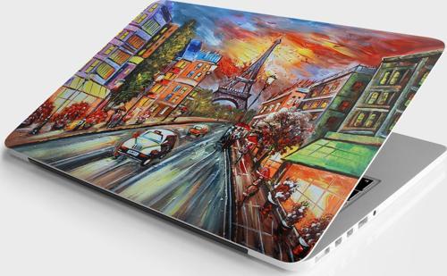 Laptop Sticker Bilgisayar Notebook Pc Kaplama Etiketi Eyfel Yağlıboya