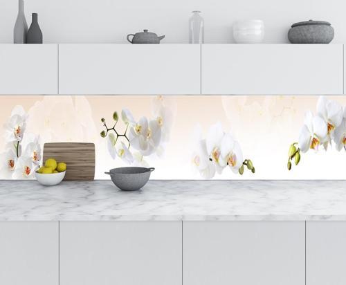 Mutfak Tezgah Arası Folyo Fayans Kaplama Folyosu Beyaz Orkide 60x200 CM