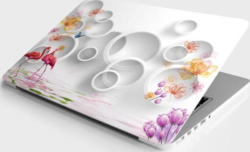 Laptop Sticker Bilgisayar Notebook Pc Kaplama Etiketi Flamingo Çiçek