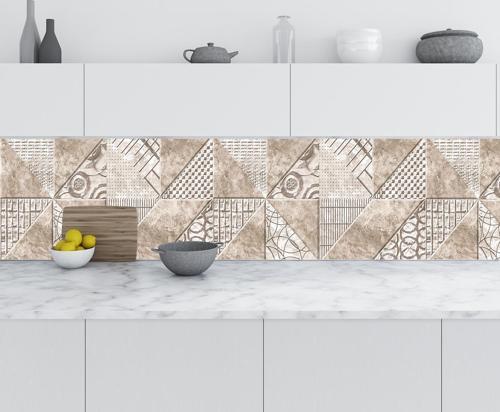 Mutfak Tezgah Arası Folyo Fayans Kaplama Folyosu Kahverengi Desen 60x300 CM