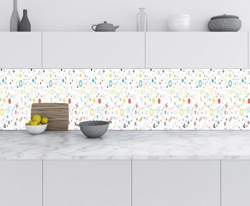 Mutfak Tezgah Arası Folyo Fayans Kaplama Folyosu Geometrik Şekiller 60x400 CM