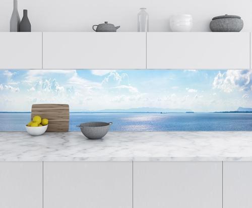 Mutfak Tezgah Arası Folyo Fayans Kaplama Folyosu Deniz Gökyüzü 60x500 CM