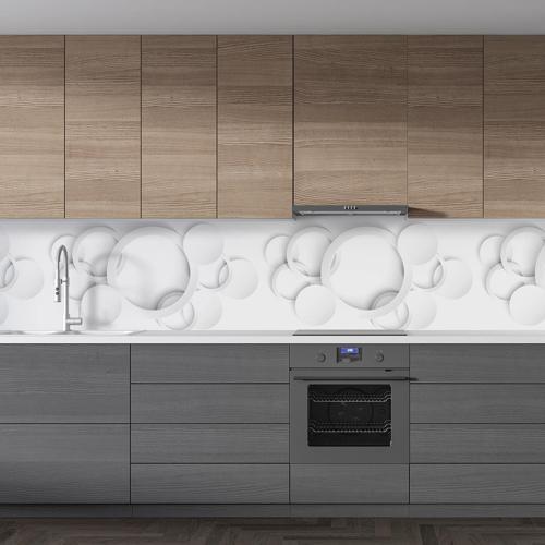 Mutfak Tezgah Arası Folyo Fayans Kaplama Folyosu Beyaz Yuvarlak Desenler 60 x 500