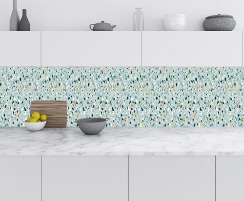 Mutfak Tezgah Arası Folyo Fayans Kaplama Folyosu Terrazzo 60x500 CM