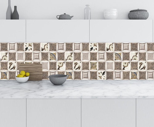 Mutfak Tezgah Arası Folyo Fayans Kaplama Folyosu Seramik Rustik Design 60x300 CM