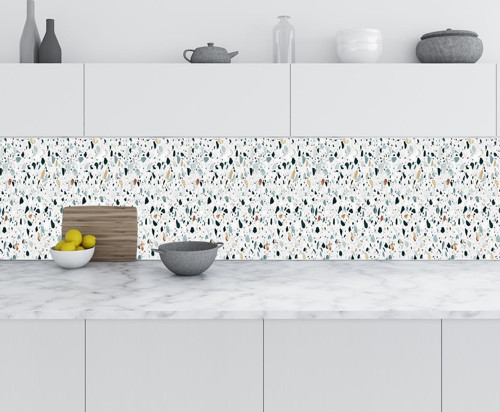 Mutfak Tezgah Arası Folyo Fayans Kaplama Folyosu Terrazzo Döşeme 60x200 CM