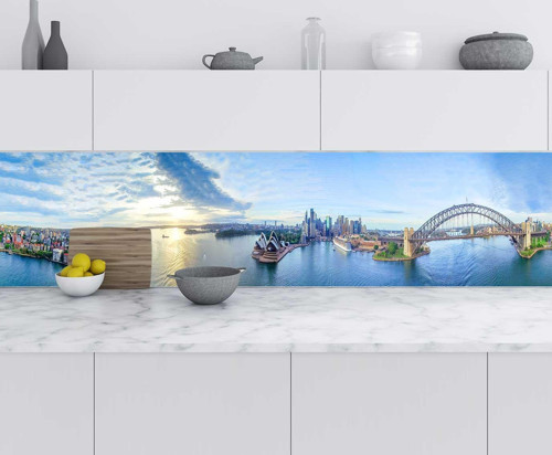Mutfak Tezgah Arası Folyo Fayans Kaplama Folyosu Sidney Liman 60x300 CM