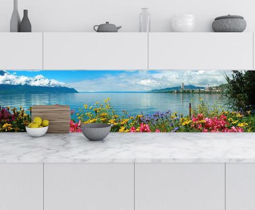 Mutfak Tezgah Arası Folyo Fayans Kaplama Folyosu Cenevre Gölü 60x200 CM