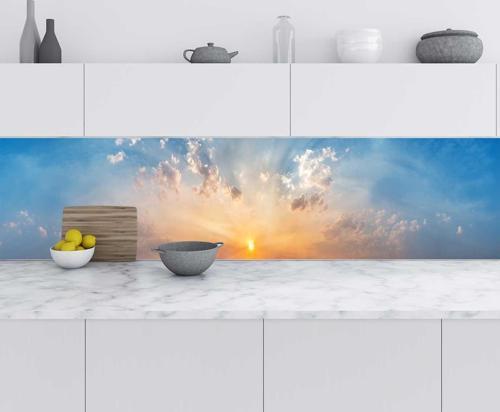 Mutfak Tezgah Arası Folyo Fayans Kaplama Folyosu Gün Doğumu 60x400 CM