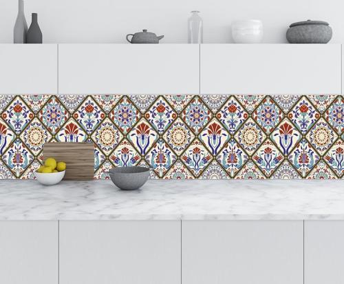 Mutfak Tezgah Arası Folyo Fayans Kaplama Folyosu Türk Osmanlı Motif 1 60x100 CM
