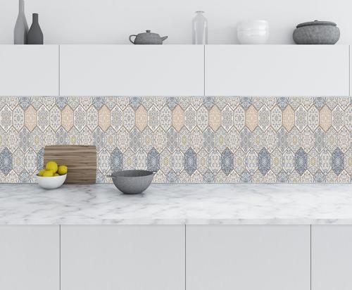 Mutfak Tezgah Arası Folyo Fayans Kaplama Folyosu Türk Osmanlı Motif 60x400 CM