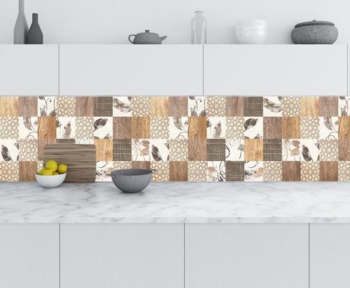 Mutfak Tezgah Arası Folyo Fayans Kaplama Folyosu Rustik Ahşap 60x300 CM