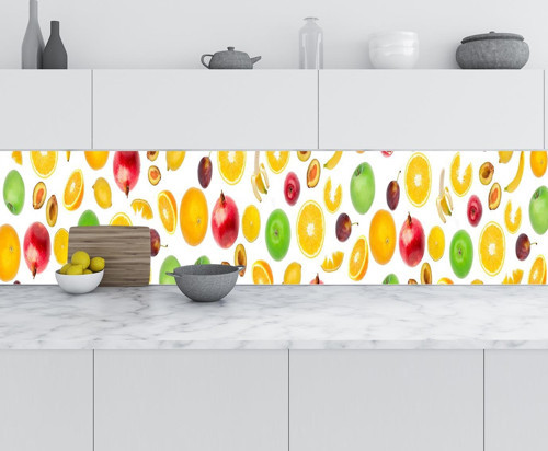 Mutfak Tezgah Arası Folyo Fayans Kaplama Folyosu Meyve Kolaj 60x200 CM