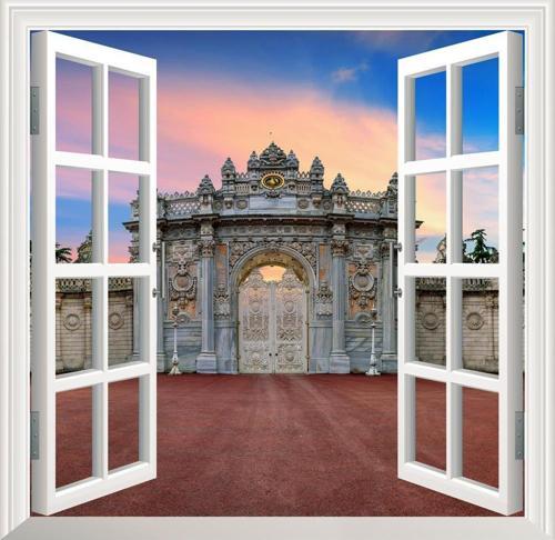 Pencere Poster Duvar Kağıdı Dolmabahçe Yapışkanlı Sticker