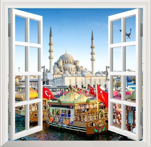 Pencere Poster Duvar Kağıdı Eminönü Yapışkanlı Sticker