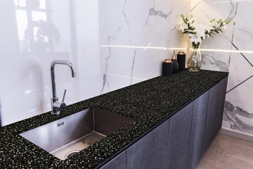 Tezgah Üstü Fayans Kaplama Folyosu Mutfak Tezgahı Kaplama Granit Desen 70 cm x 5 Metre