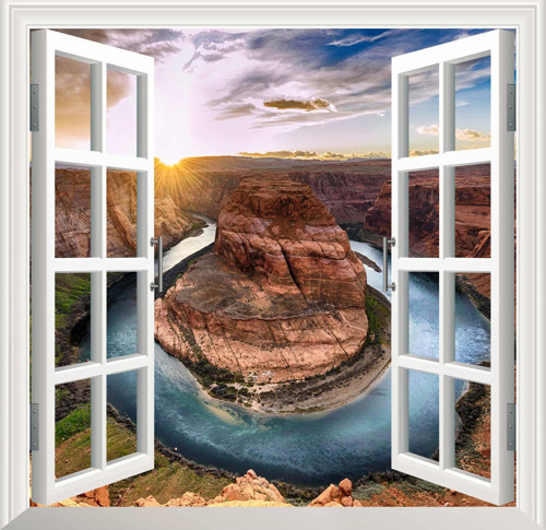Pencere Poster Duvar Kağıdı Grand Kanyon Yapışkanlı Sticker