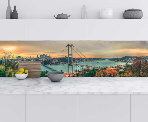 Mutfak Tezgah Arası Folyo Fayans Kaplama Folyosu istanbul Köprü 60x500 CM