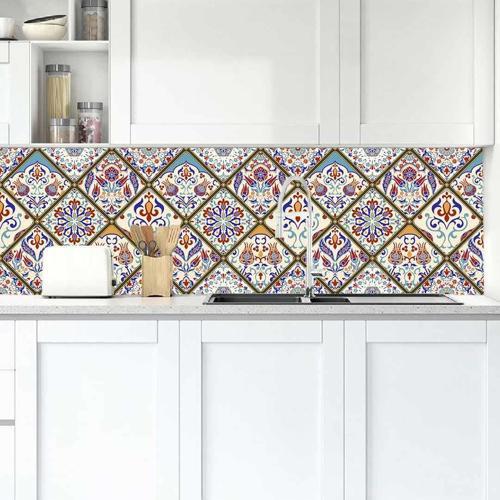 Mutfak Tezgah Arası Folyo Fayans Kaplama Folyosu İstanbul Lale Desen 60 x 400