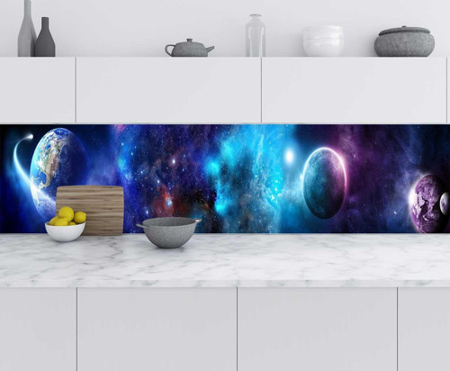 Mutfak Tezgah Arası Folyo Fayans Kaplama Folyosu Uzay 60x100 CM