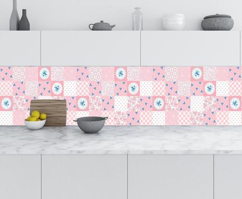 Mutfak Tezgah Arası Folyo Fayans Kaplama Folyosu Rustik Pembe 60x200 CM
