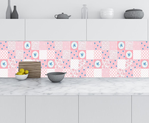 Mutfak Tezgah Arası Folyo Fayans Kaplama Folyosu Rustik Pembe 60x300 CM
