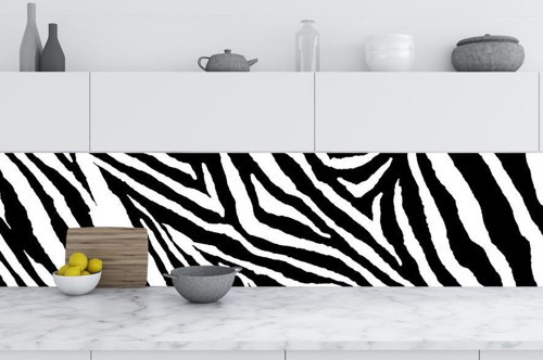Mutfak Tezgah Arası Folyo Fayans Kaplama Folyosu Zebra Desen 60 x 300
