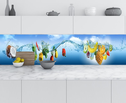 Mutfak Tezgah Arası Folyo Fayans Kaplama Folyosu Sebze Meyve Su 60x500 CM