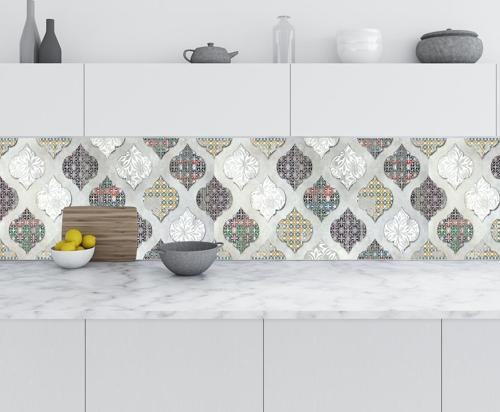 Mutfak Tezgah Arası Folyo Fayans Kaplama Folyosu Renkli Design Seramik 60x500 CM