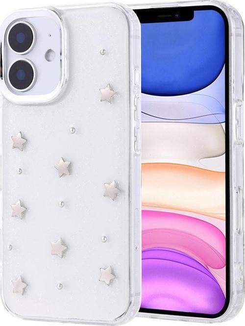 iPhone 11 Kılıf Airbag Tasarımlı Simli Şeffaf Kutup Kapak Yıldız