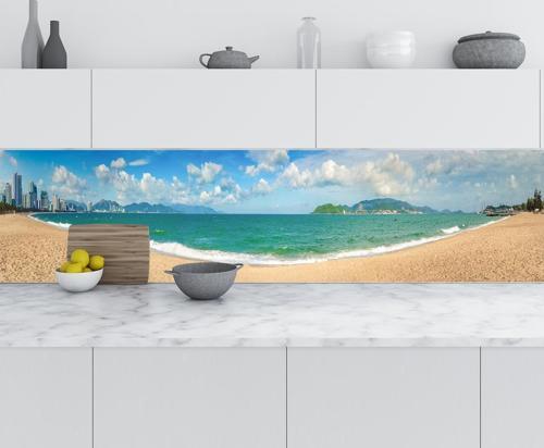 Mutfak Tezgah Arası Folyo Fayans Kaplama Folyosu Nha Trang Plaj 60x500 CM