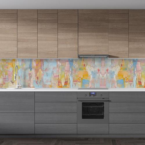 Mutfak Tezgah Arası Folyo Fayans Kaplama Folyosu Renkli Yağlıboya 60 x 200