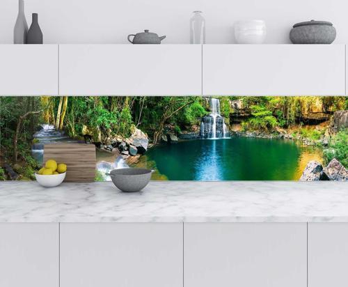 Mutfak Tezgah Arası Folyo Fayans Kaplama Folyosu Şelale Göl 60x500 CM