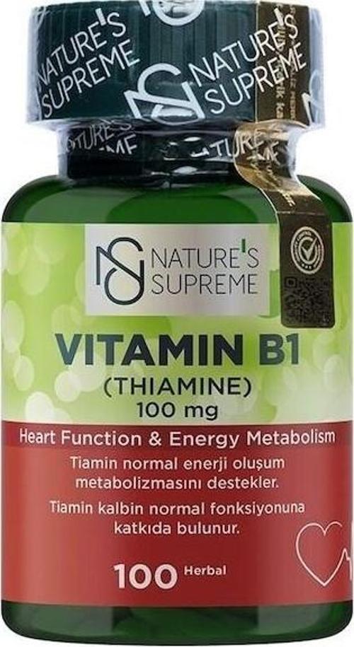 s Supreme Vitamin B1 100 Mg 100 Kapsül Aromasiz
