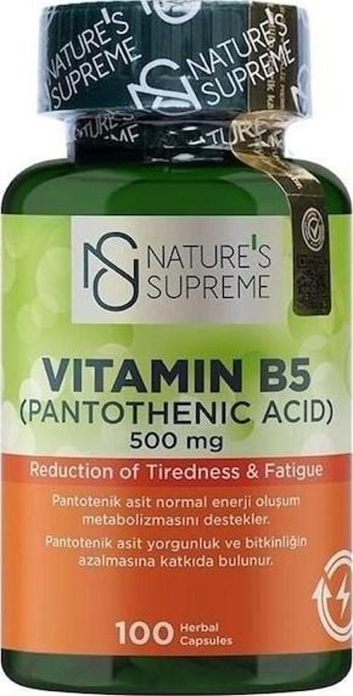 's Supreme Vitamin B5 500 MG 100  Kapsül