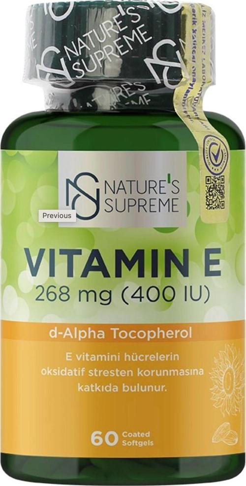 's Supreme Vitamin E 400 IU 60 Kapsül