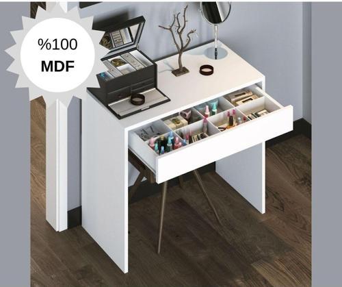 Mdf Arya Novella Mode Çekmeceli Makyaj Masası Beyaz