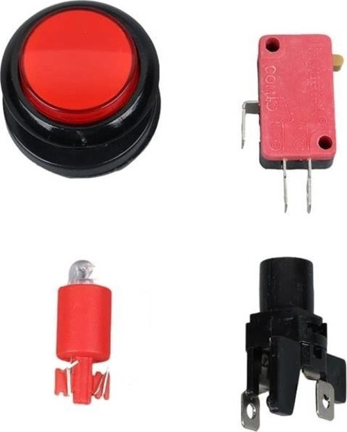 IC-180J-1 Atari Butonu 12V Ledli Kafa Çapı 24mm Delik Çapı 24mm