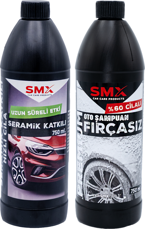 Seramik Katkılı Hızlı ve  Pratik Cila 750ml. + Premium %60 Cilalı Oto Şampuanı 750ml.