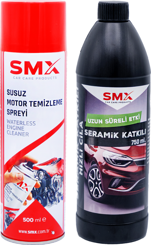 Susuz Motor Temizleme Spreyi 500 Ml + Seramik Katkılı Hızlı ve Pratik Cila 750 Ml (MUHTEŞEM 2'Lİ)